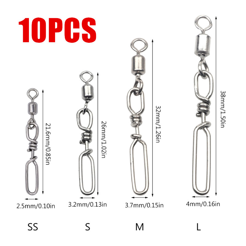 Fishing Equipment Kit - 10Pcs Stainless Steel Quick Snaps Power