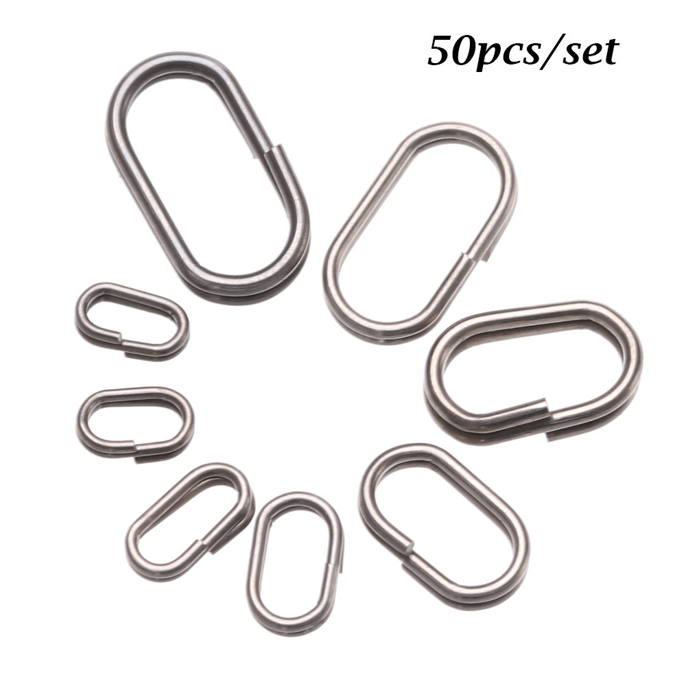 Fishing Swivel Connector - 50 PCs/Lot 8/10/13/15/17/19mm Oval Split Rings