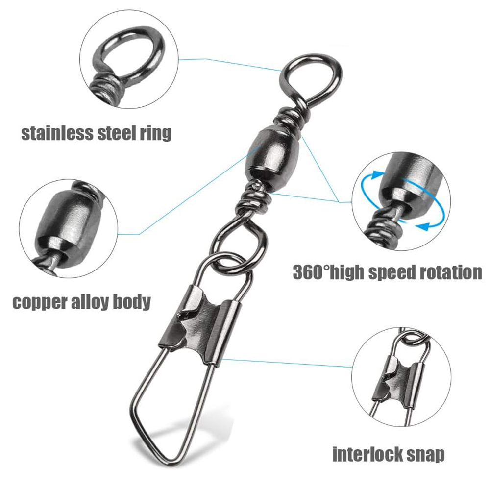 50Pcs Stainless Steel Snap Swi - Fishing Swivel Connector incelemesi ve fiyatı