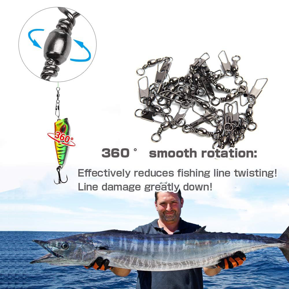 50Pcs Stainless Steel Snap Swi - Fishing Swivel Connector incelemesi ve fiyatı