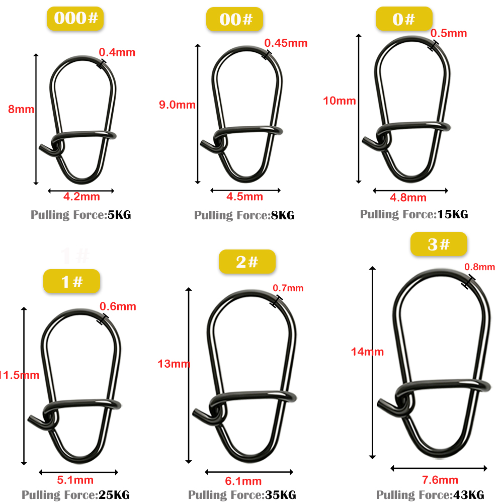 GOBAIT 100Pcs Black Stainless  - Fishing Swivel Connector incelemesi ve fiyatı