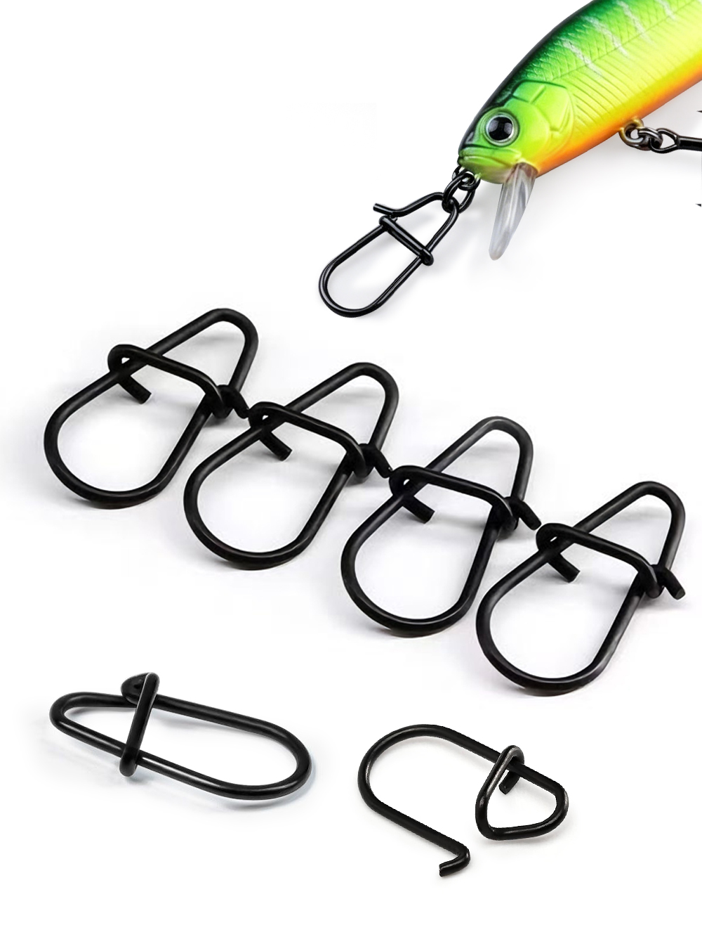 GOBAIT 100Pcs Black Stainless  - Fishing Swivel Connector incelemesi ve fiyatı