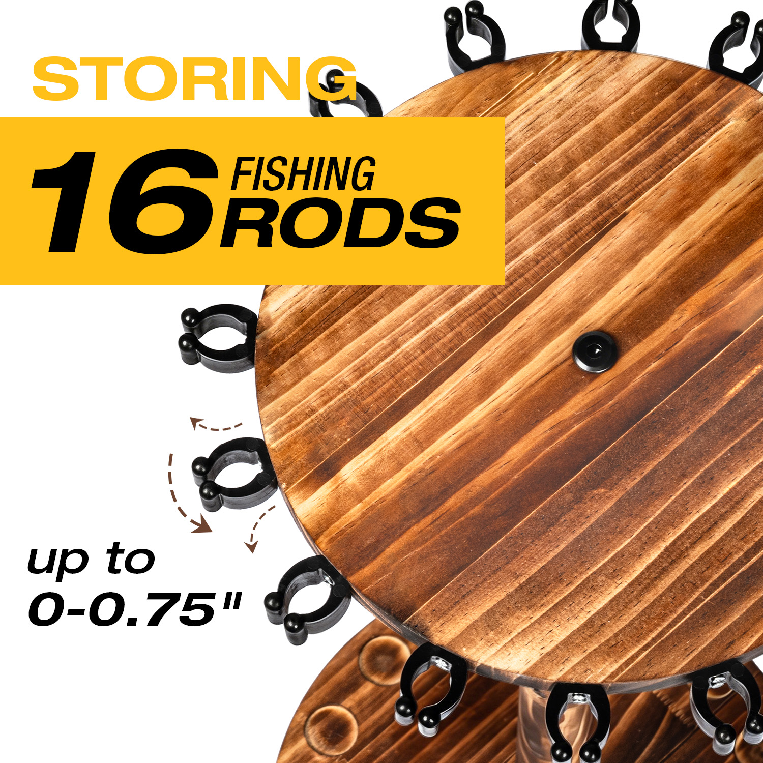 Round Carbonized Wood Fishing  - Fishing Equipment Holder incelemesi ve fiyatı