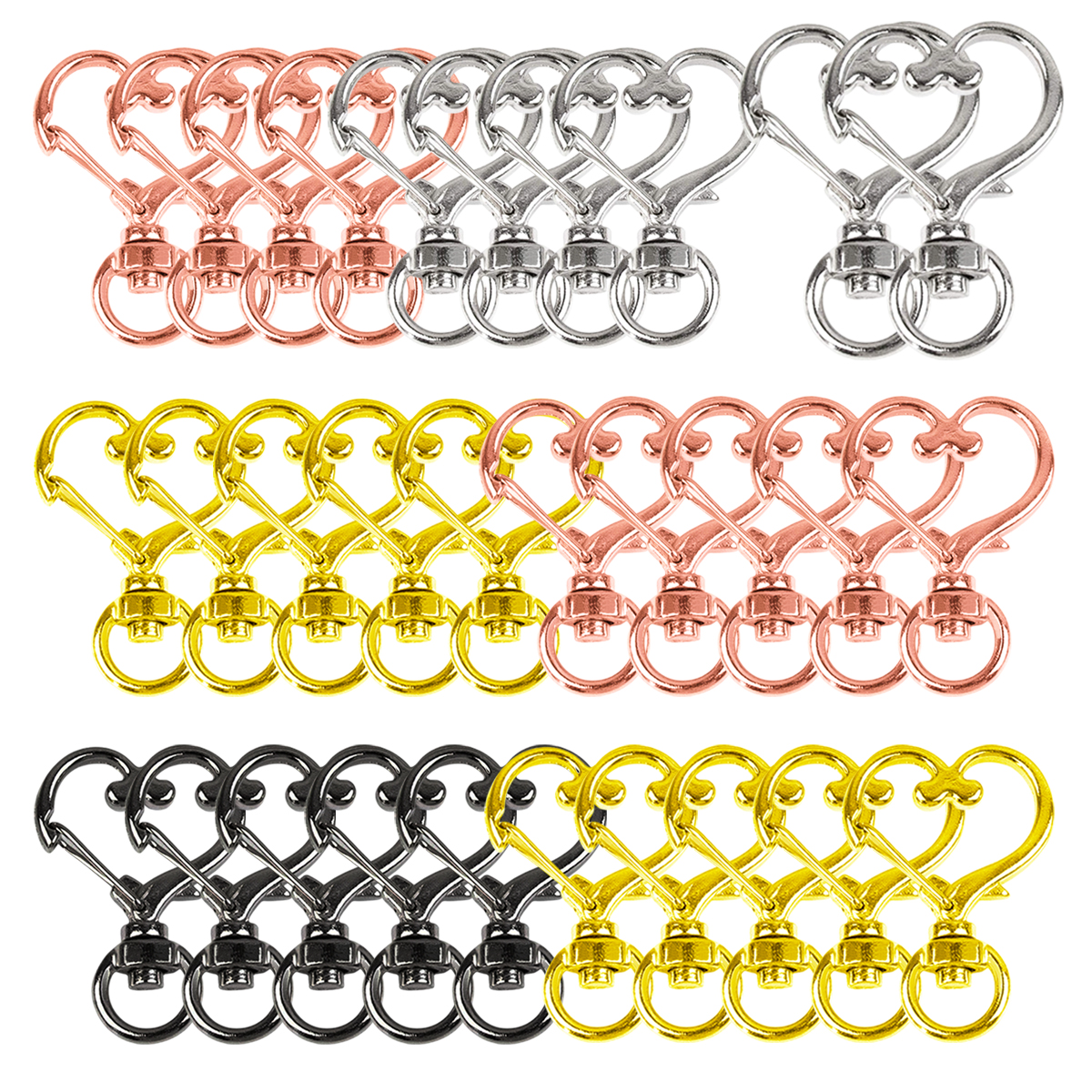 5/10/15/25/40/60Pcs Heart-Shap - Fishing Swivel Connector incelemesi ve fiyatı
