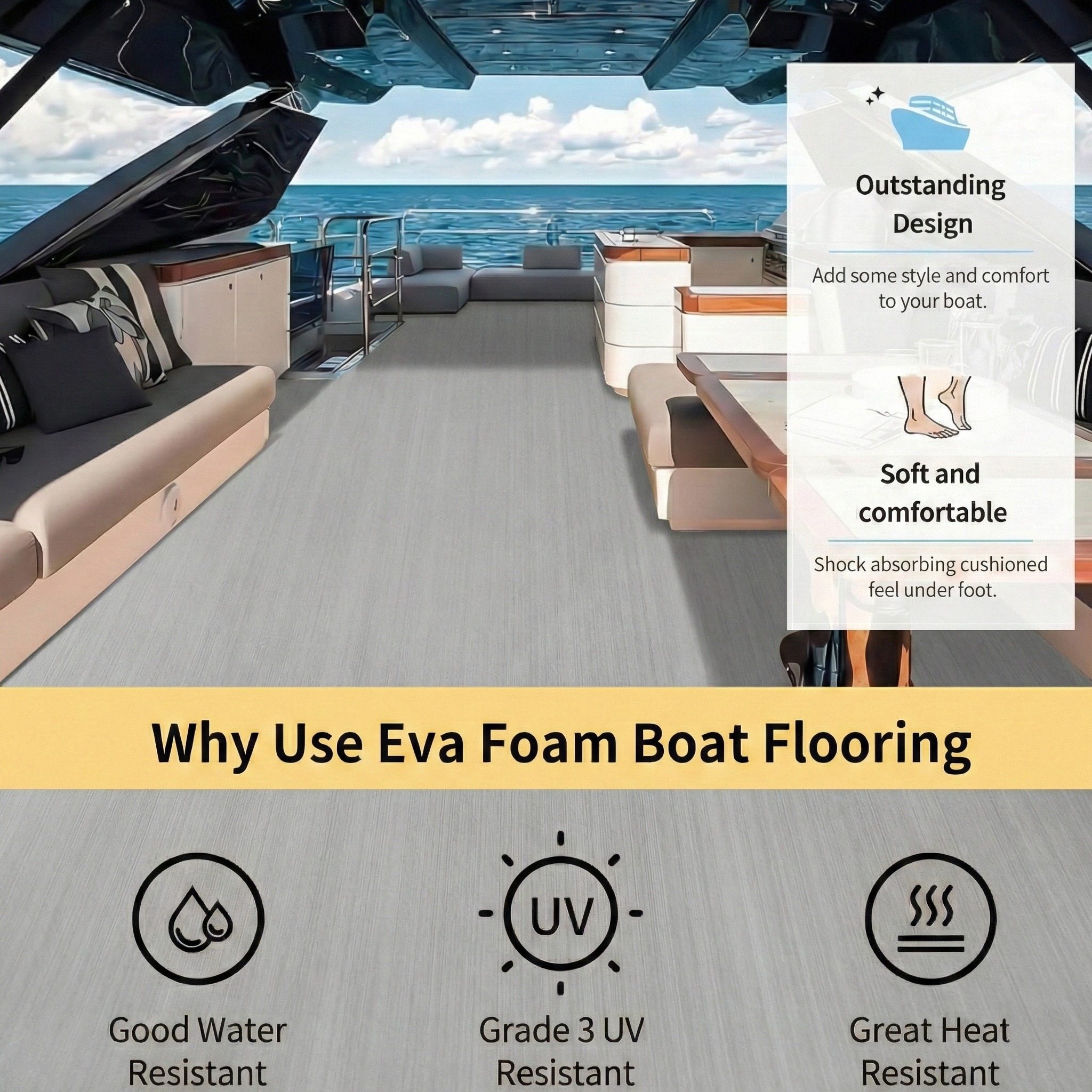 2400*1200*5mm Faux EVA Boat De - Fishing Equipment For Beginners incelemesi ve fiyatı